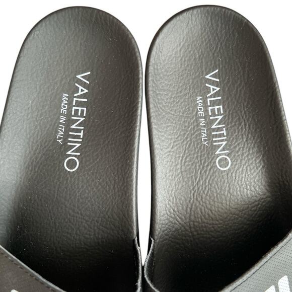 Valentino Black Footbed Gaia Leather Slide Sandals, IT41/US8 - Picture 9 of 9